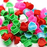 Tattoo Ink Caps Silicone Tattoo Cups 5 Colors Mixed Pack 200 Pcs with Base for Tattoo, Ink Caps for Tattooing Microblading Tattoo Supplies