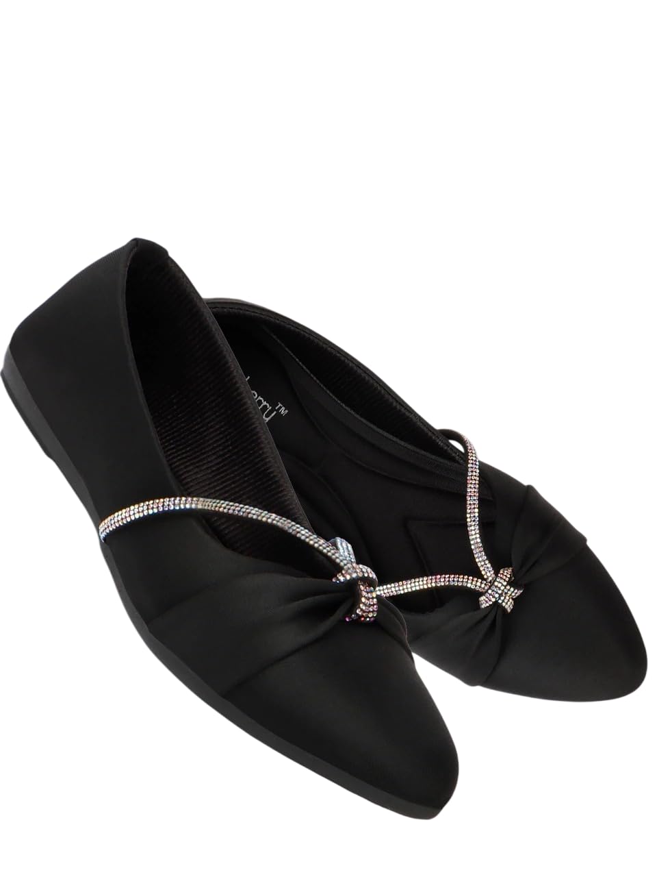 Women's Black Ethnic Bellies Flats | Stylish Pointed Toe Flat Shoes for Women | Slip-On Ballerina Footwear-image-25