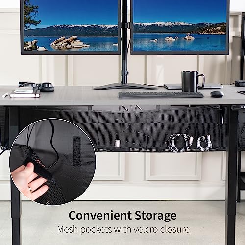 VIVO Black 71 inch Under Desk Privacy and Cable Management Organizer Sleeve, Wire Hider Kit Panel System, DESK-SKIRT-71 by VIVO - Image 6