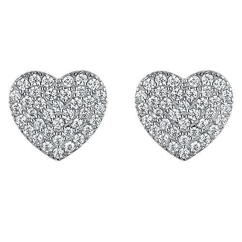 Boucles d'oreilles cœur en zircon et micro pavé le cadeau idéal pour elle