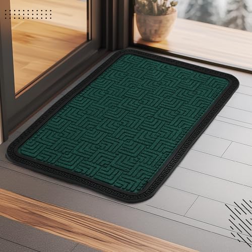 Image of Encasa XO Door Mat for Home Entrance, Polypropylene Floor Mat Green
