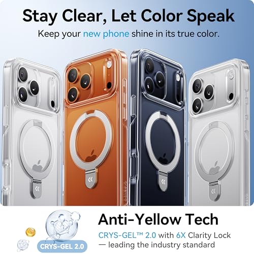 Image of CASEKOO Ultra-Magnetic Stand for iPhone 17 Pro Max Case Clear, Slim, Clear