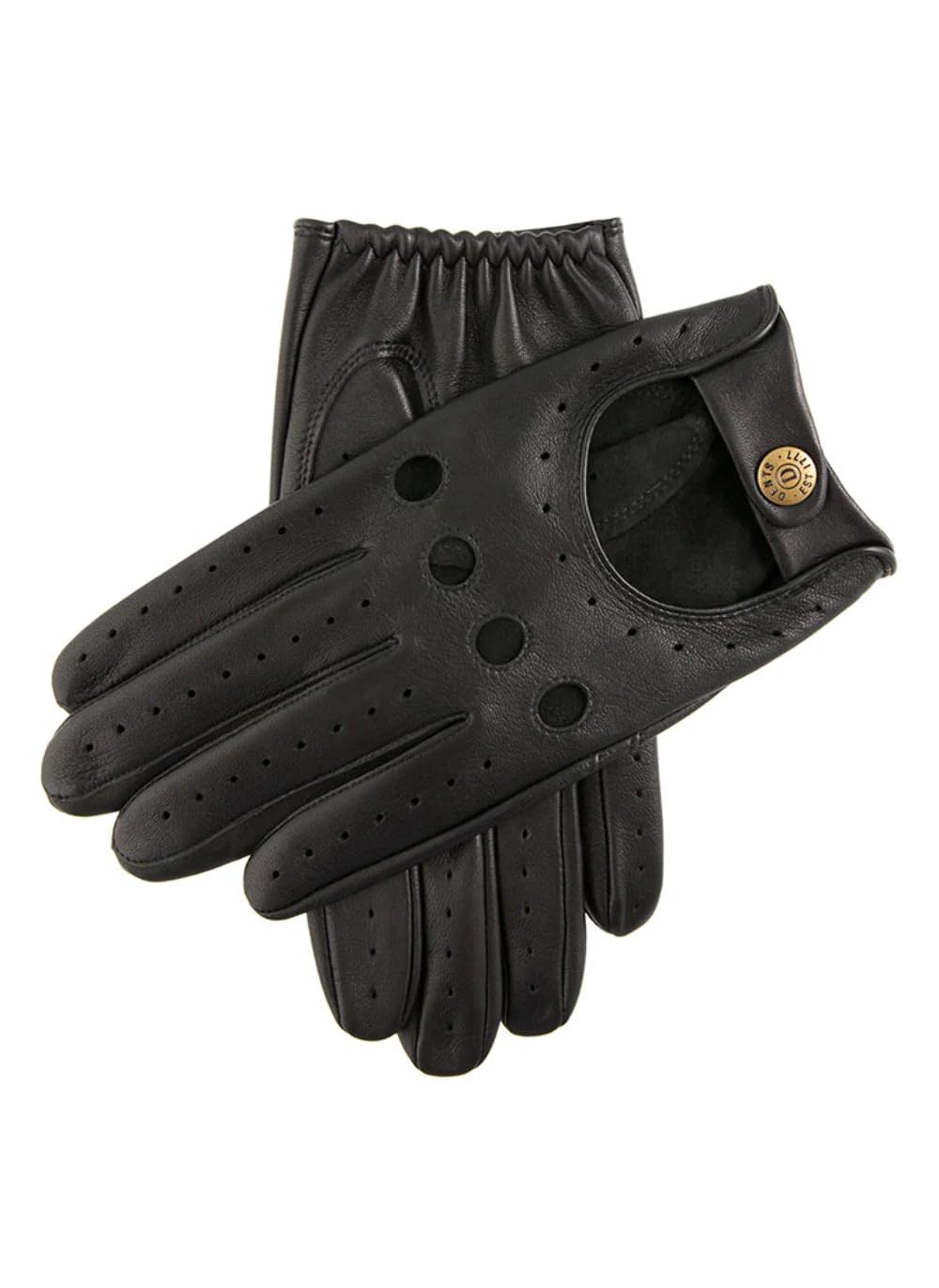 Dents Men's Black Delta Classic Leather Driving Gloves L