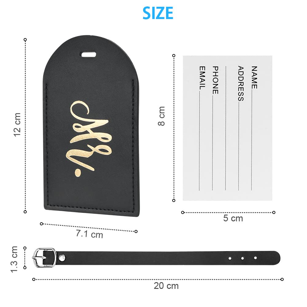 Etichette Bagagli E Portapassaporto Flintronic - Set 2 Pezzi In Pelle PU, Bianco E Grigio - Foto 3