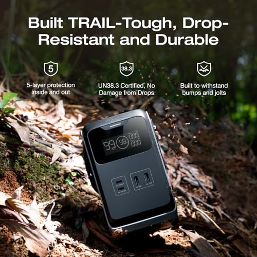 Image of EF ECOFLOW TRAIL 200 DC Portable Power Station, 192Wh LiFePO4 Battery, Solar Generator, 220W DC Output, Compact Power Bank for Camping, Travel, Outdoors, and Emergency Use (No AC Outlet Included)