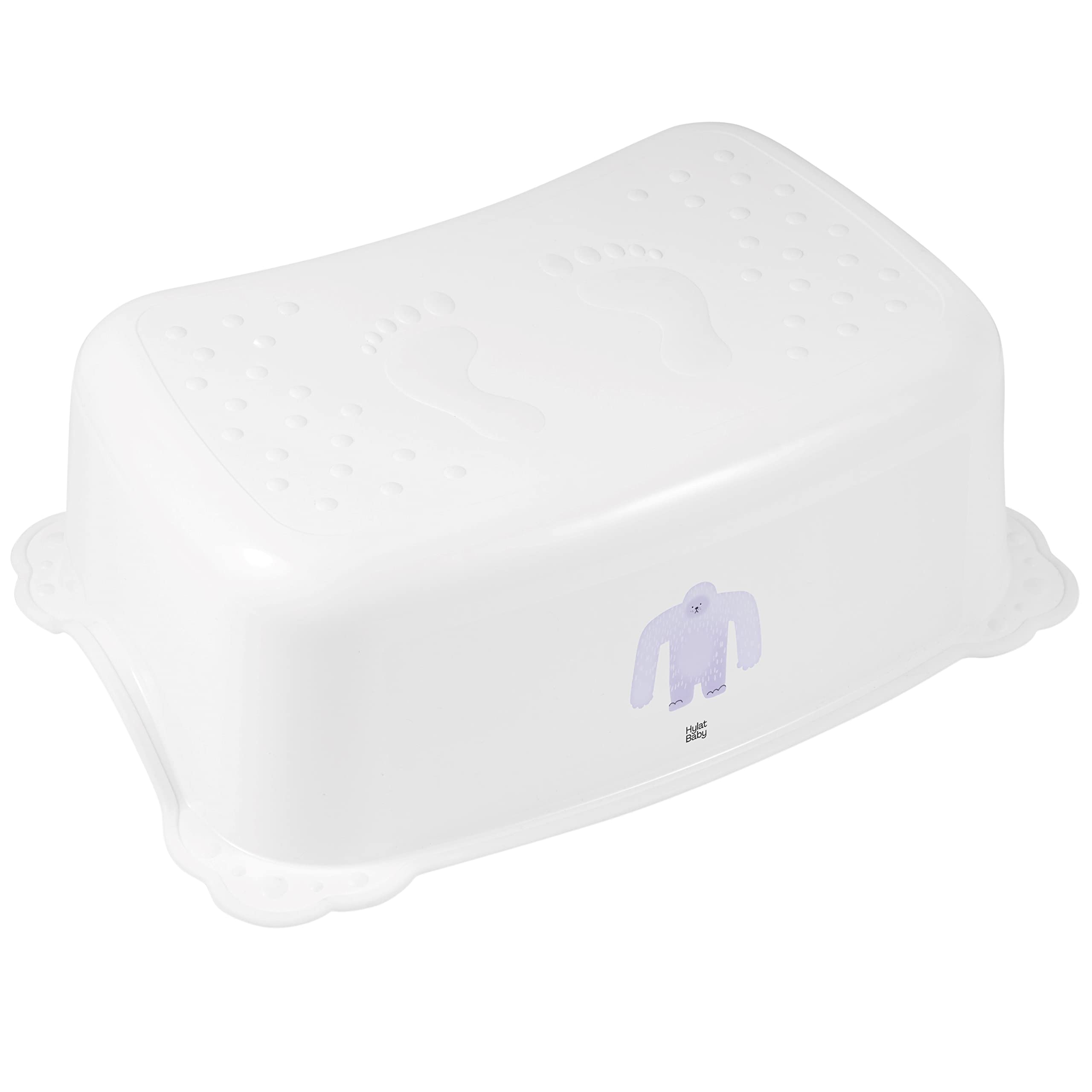Hylat Baby Tritthocker + Produktbeschreibung: Weiß mit Yeti-Motiv
