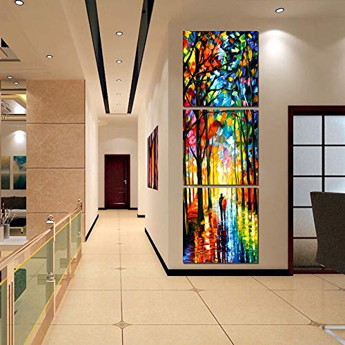 MMLFY 3 Cuadros consecutivos 40X40cmX3 Sin Marco Hermoso y Moderno Lienzo Cuadrado Vertical Pintura Tradicional Impresiones artísticas 3 psc Cuadros de Pared para Pasillo Sala de Estar Dormitorio