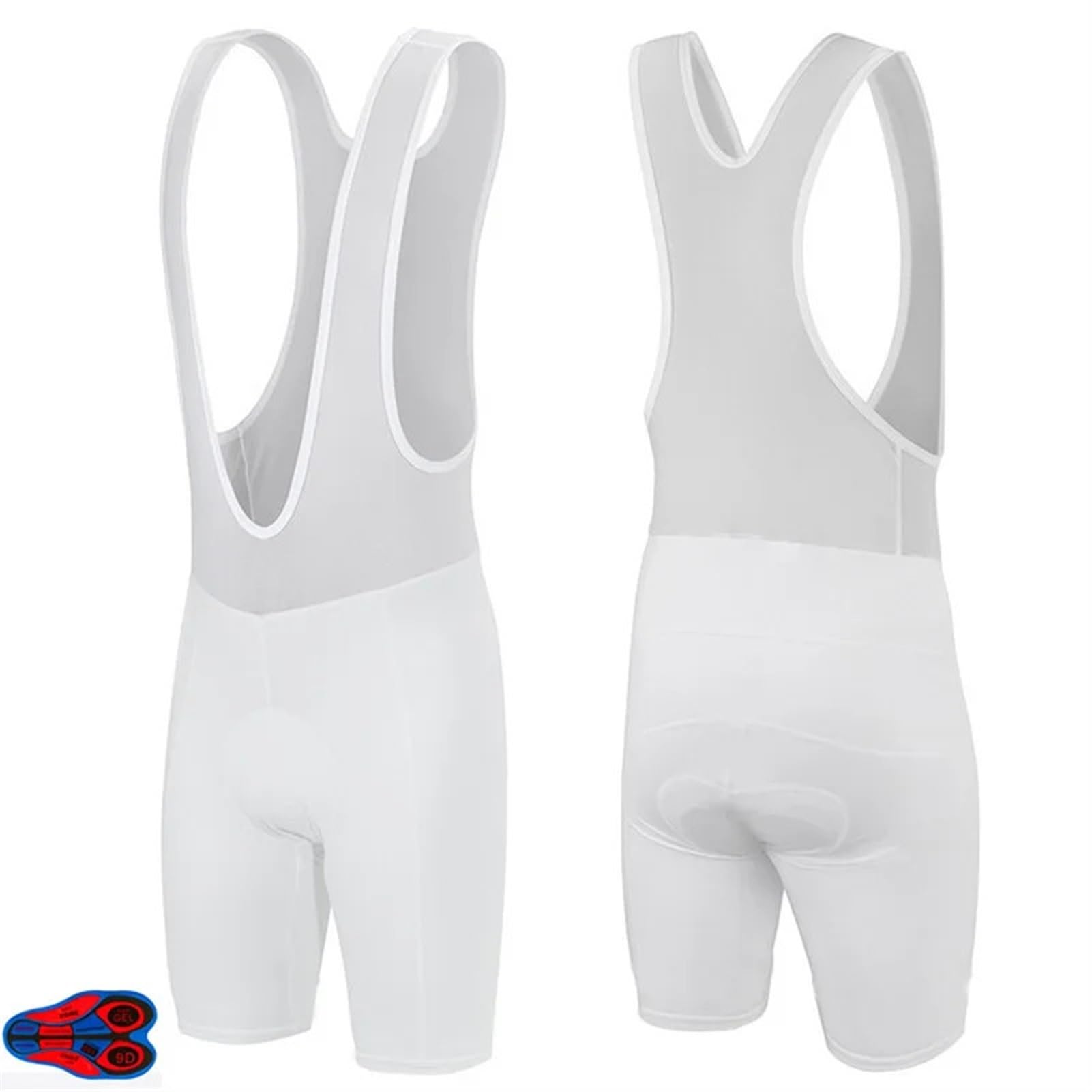 Short Cycliste Homme Cuissard à bretelles, maillot de cyclisme avec coussinet en gel, pantalon de vélo d'été, cuissard à bretelles blanc for VTT, vêtements de sport de montagne, kit moto, vêtements de
