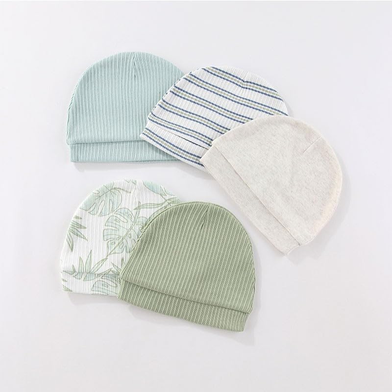 10 Pieces Newborn Baby Cotton Cap and Mitten Sets - Image 3