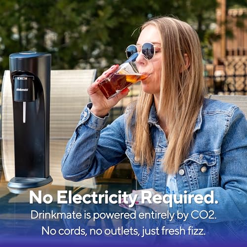 Image of Drinkmate OmniFizz Sparkling Water Maker & Soda Streaming Machine | Carbonates Any Drink | SPECIAL BUNDLE | Includes 60L CO2 Cartridge + Two BPA-Free Bottles (Royal Red)