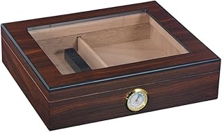 Modern Vintage High end Cigar Humidor, Humidors, Cigar Box, Cigar Cabinet, with Hygrometer and Humidifier Cigar Boxs, High-Grade Cedar Wood Lining Portable Box