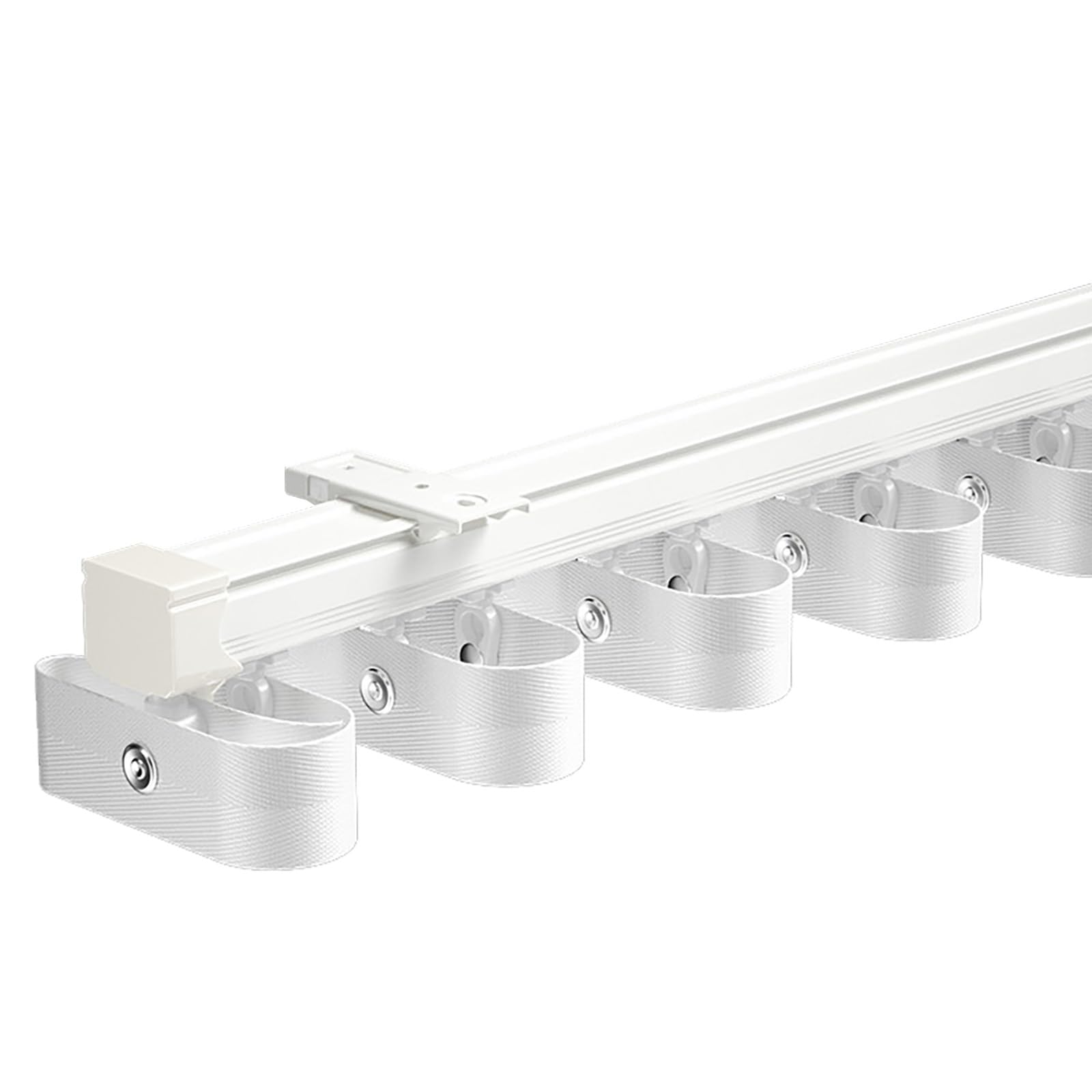 Curtain Track Double Tracks, White Aluminium Curtain Rail Monorail Ceiling Wall Mount 100-600cm(500cm(16.4ft))
