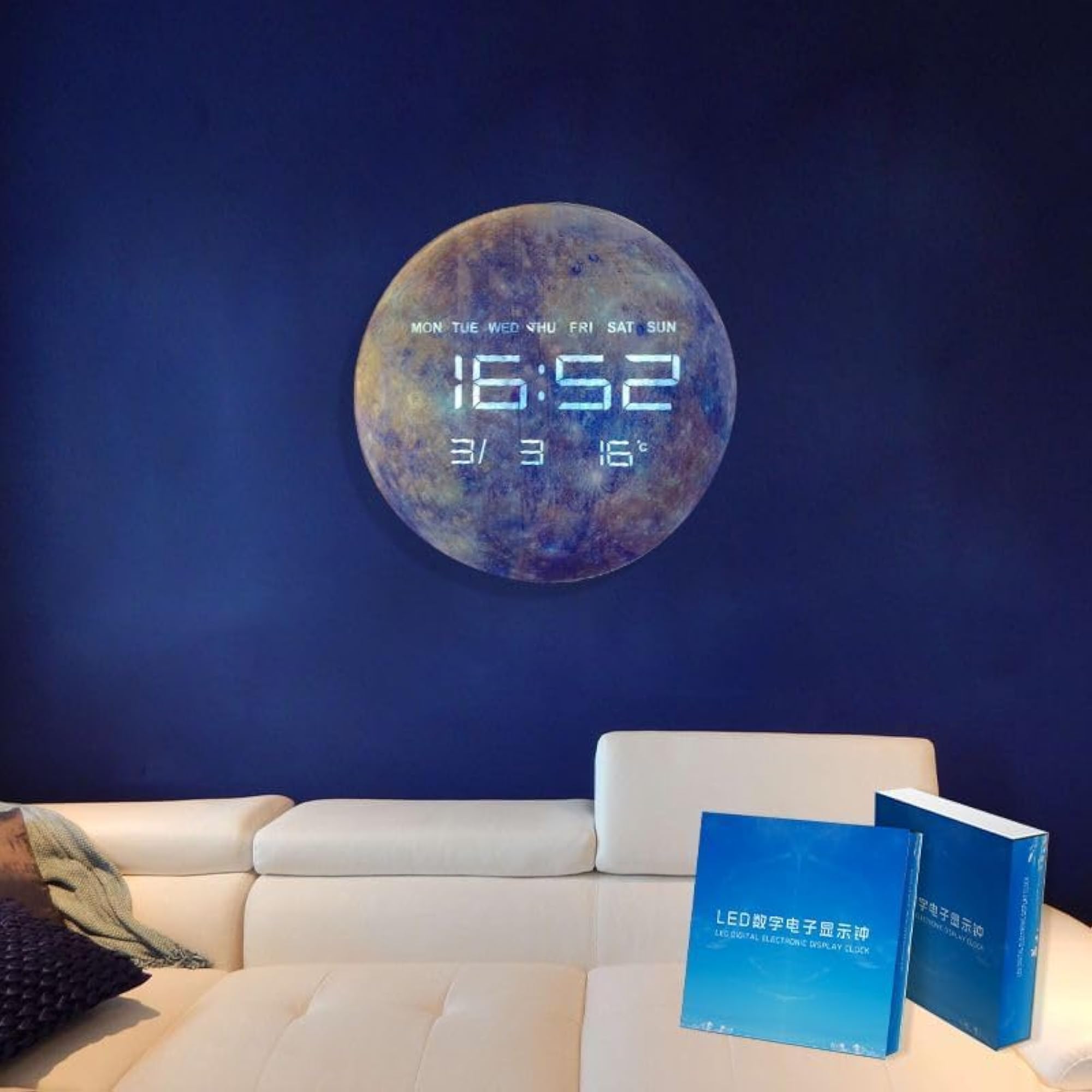 Digital Wall Clock with Large LED Display