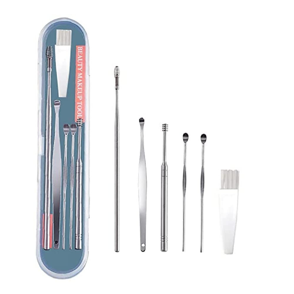 DAIDSUKE Ear Wax Cleaner Kit with a Storage Box - Set of 6 (Silver Color) | Remover Tool | Ear Wax Picker for Baby and Adults | Delicate as Cotton Effective Comfortable Spring Ear Wax Cleaner (B0C4VYNJXV) Amazon Price History, Amazon Price Tracker