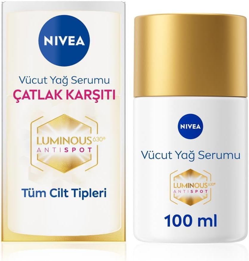 NIVEA LUMINOUS630® Body Oil Serum anti-striae, lichaamsolie vermindert de zichtbaarheid van striae, zeer effectieve olieserum formule en hydrateert 48 uur (100 ml)