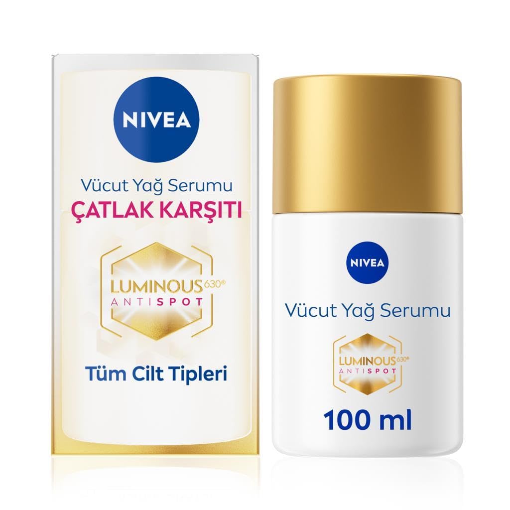 NIVEA LUMINOUS630® Sérum à l'huile pour le corps anti-​vergetures, huile corporelle réduit la visibilité des vergetures, formule sérum à l'huile très efficace et hydrate 48 h (100 ml)