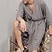Bath Robe Mens,Mens Elegant Long Robes Fashion 3/4 Sleeves V-Neck Kimono Bathrobes With Pockets Breathable Cozy Belted Nightwear