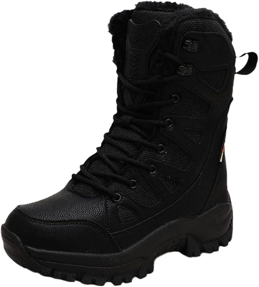 Bottes militaires homme chaudes en peluche contre le grand froid hivernal