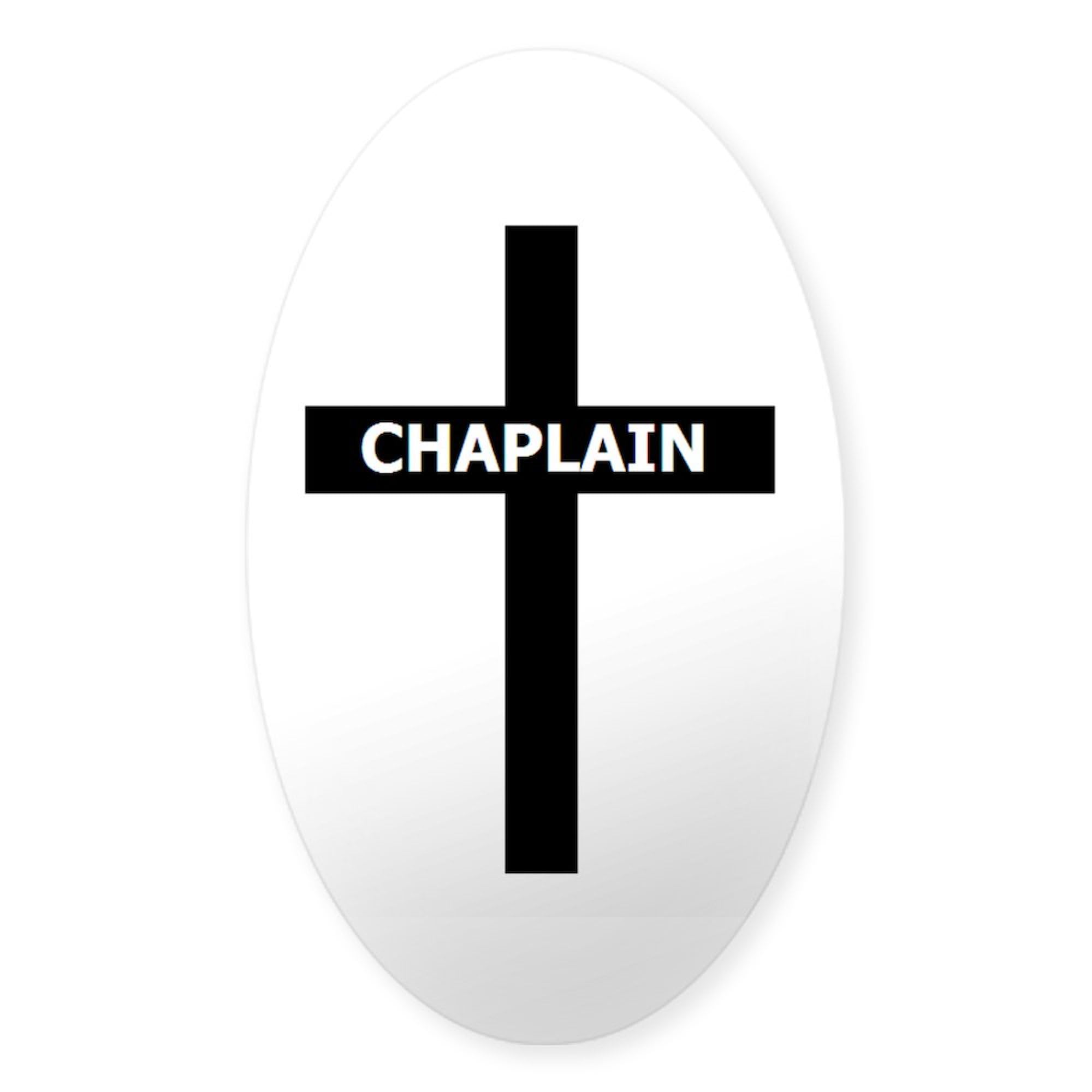 CafePress Chaplain/Cross/Inlay Oval Car Bumper Sticker