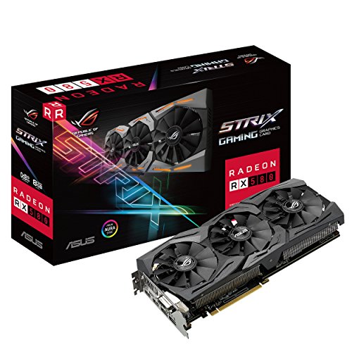 Asus ROG-STRIX-RX580-8G-GAMING Strix Radeon Rx 580 8GB �Q�[�~���O GDDR5 DP HDMI DVI VR �Ή� AMD�O���t�B�b�N�X�J�[�h