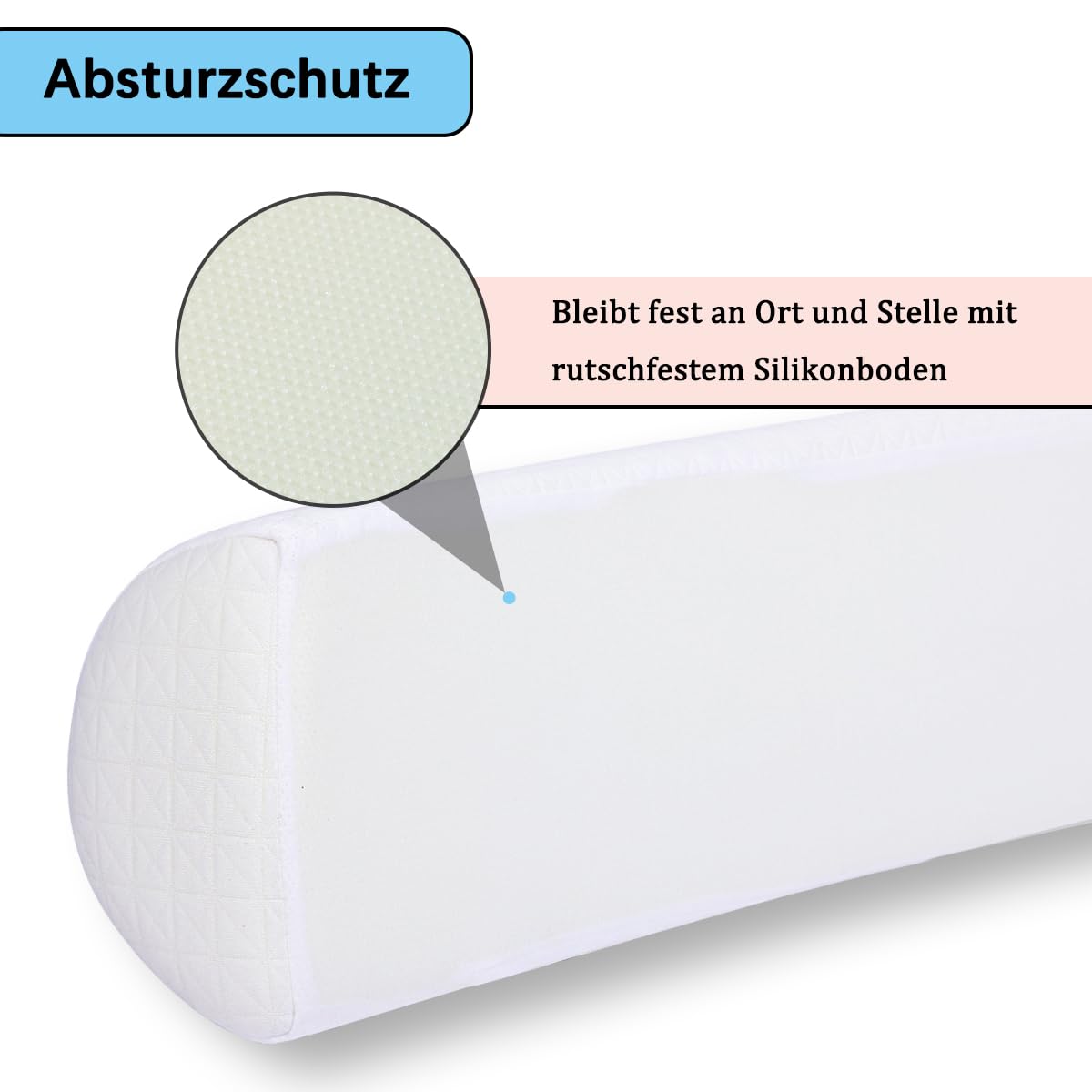 Bettgitter Bettkantenschutz für Kinderbett Schutzkissen Bed Bumper mit rutschfeste und Waschbarer Bezug Rausfallschutz Bettsicherung für Kleinkinder Baby Erwachsene