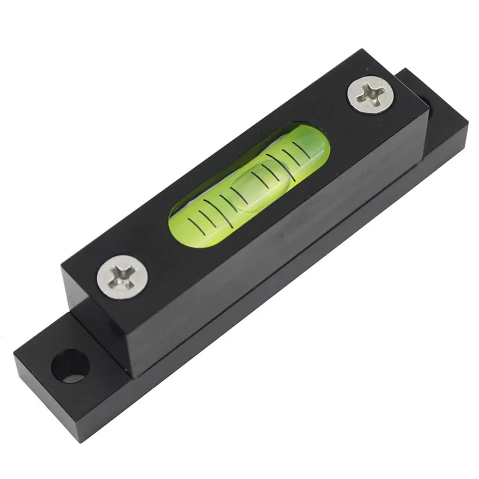 Burbuja de nivel pequeño de alta precisión, Mini nivel de tira, tira de metal cuadrada pequeña ajustable, burbuja Horizontal(Black)