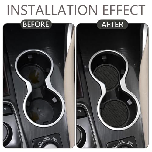 Image of Car Cup Holder Coaster, 4pcs Universal Embedded Non-Slip Car Coasters, 2.75 inch PVC Cup Holder Insert Coasters, Car Accessories for Men and Women (Black)