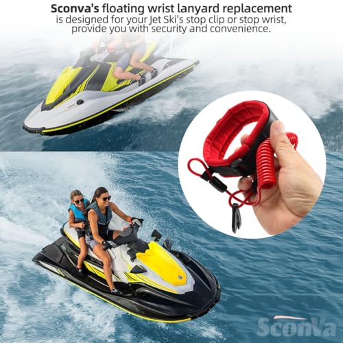 Image of Floating Wrist Lanyard Compatible with Yamaha WaveRunner Mwv-Lancd-00-Rd, Boat Kill Switch Keys Lanyard Fits for Yamaha VX110, WaveRunner FX SVHO 2019, Waverunner GP1800, XLT 800 Jet Ski Wrist Strap