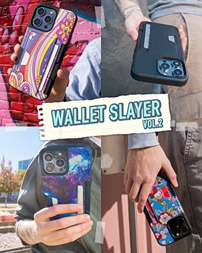 Image of Smartish iPhone 14 Pro Max Wallet Case - Wallet Slayer Vol. 2 [Slim /Protective] Credit Card Holder w /Kickstand Drop Tested Hidden Card Slot Compatible w /Apple iPhone 14 Pro Max - Spaced Out