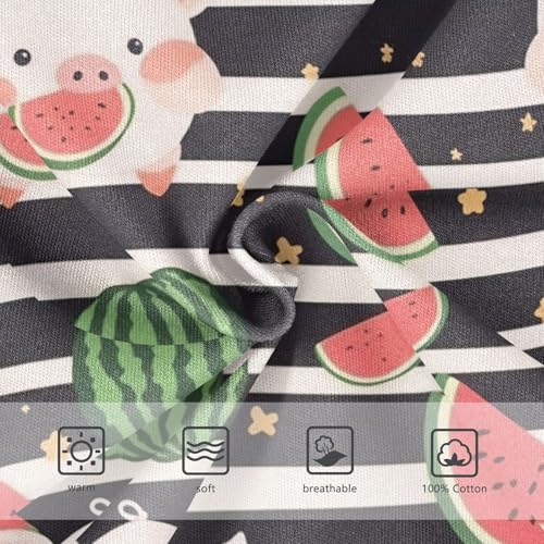 Wusikd Cute Cartoon Piggy Boys' Underwear Cotton Watermelon Black Striped Boys Briefs Soft Toddler Underwear 2T3