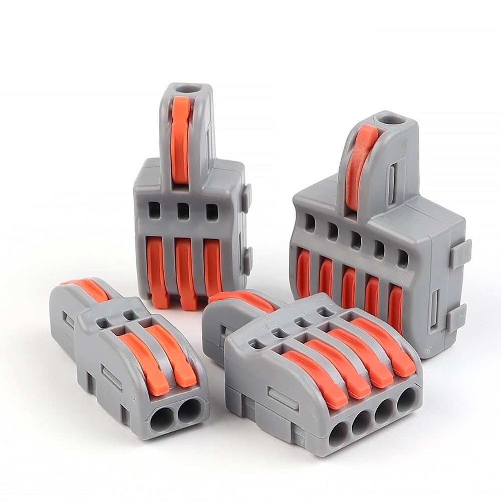 AARTERZZA 20PCS Quick Cable Splitter Push-in Wire Connector Compact Conductor Wiring Terminal Block for Electrical Connection(F14AO)