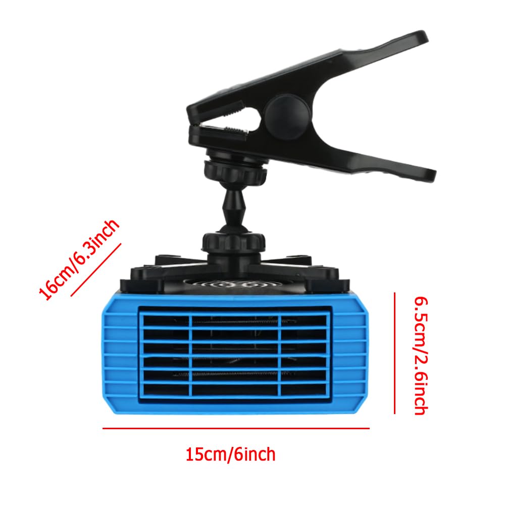 Riloer Calentador de Coche de 12 V 150 W, Descongelador Parabrisas Viento frío y Caliente, Giratorio de 360°, desempañador de Parabrisas calefactor coche
