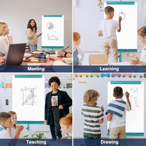 Image of TSJ OFFICE Rolling Whiteboard Standing - 40 x 26 Inches Mobile White Board