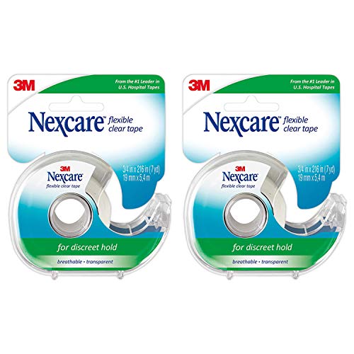 Nexcare Flexible Clear First Aid Tape, 3/4 Inch x 7 Yards (Pack of 2)