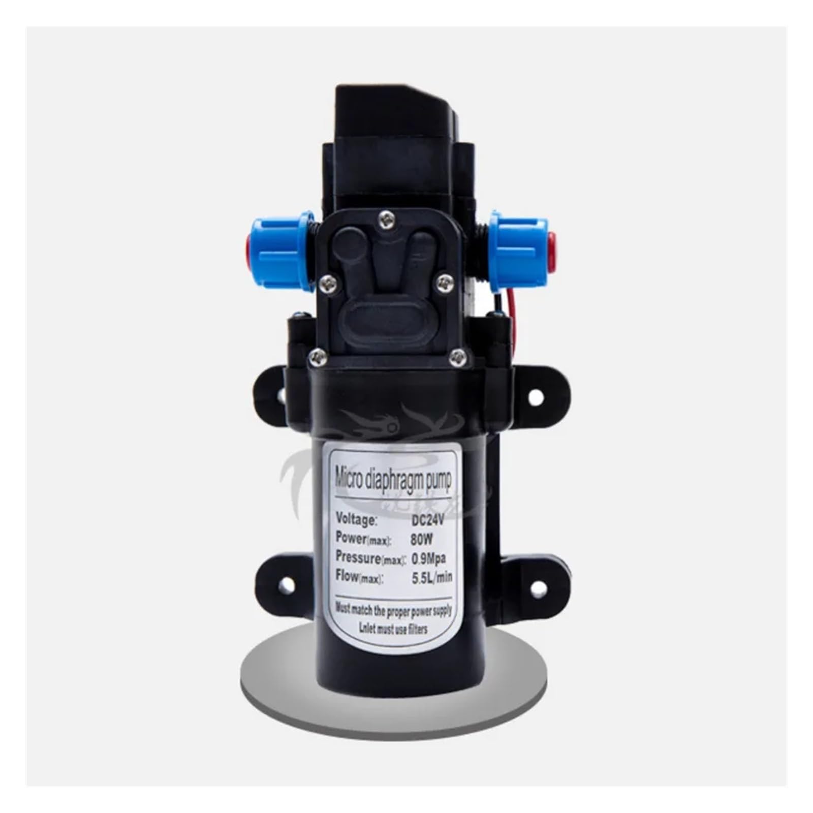 Pompa acqua a membrana ad alta pressione DC 12V/24V 60W/80W, pompa acqua con pressostato automatico, portata 5L/min(60W 24V)