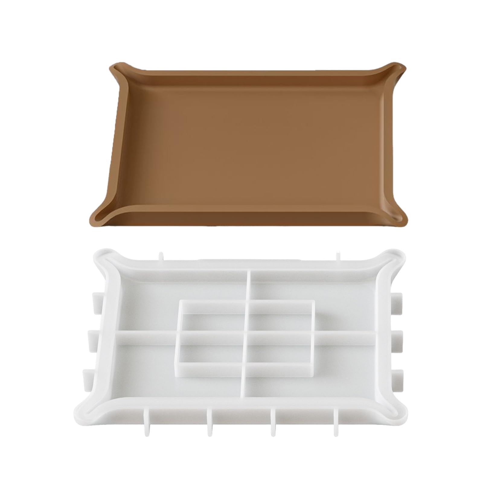 Molde de proyecto de bandeja de resina, forma de silicona reutilizable para bandeja de decoración rectangular, fundición y organización de proyectos, forma de fundición hecha a mano, organizador de de