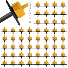 Kalolary 100PCS 1/4" Drip Irrigation Emitters, 1/2 GPH Pressure Compensating Drippers for 4/7mm Tube Micro Sprinkler Garden Constant Water Flow Head for 2L/H Pressure Drip Irrigation Parts Yellow
