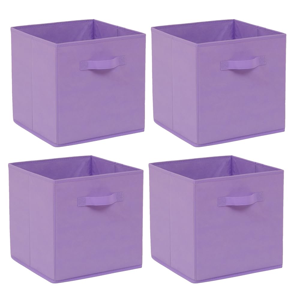 Homullel Foldable Storage Cube Boxes Set of 4, Storage Unit Box with Handle, Collapsible Storage Bins Organiser for Shelf Closet Organization — image 1