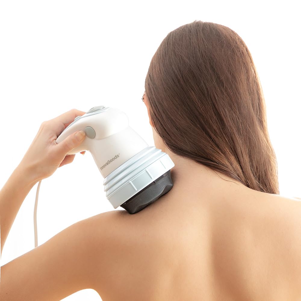 InnovaGoods - Masajeador Anticelulítico con Infrarrojos 5 en 1, Efecto Termoactivo Potenciador, 5 Cabezales Intercambiables, Velocidad Regulable, Rotación y Vibración, Reduce la Celulitis