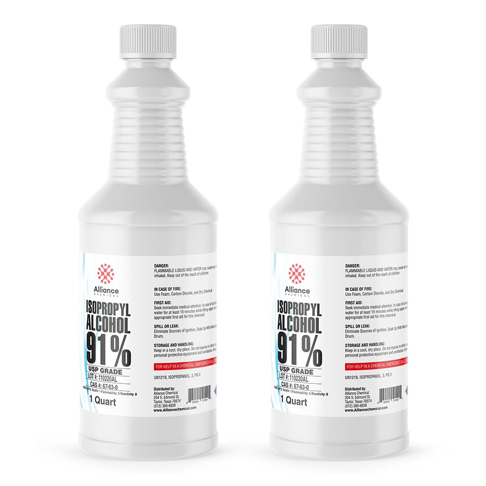 Isopropyl Alcohol 91% USP Grade - 2 Quarts - Medical Grade Rubbing Alcohol - Alliance Chemical