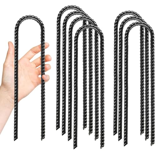 Kezidhp 8 Piezas Piquetas para Tienda de Campaña, Anclajes de Tierra de Acero Inoxidable 30 cm, Estacas Antitormenta Súper Resistentes para Suelos Duros