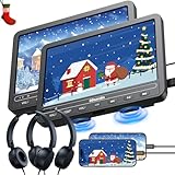 GOnavidio 10.1' Dual Portable DVD Players for Car with HDMI Input, 5 Hours Battery, Dual Car DVD Players Support USB/TF Card, Play Same/Different Movies, Region Free (2 x Player) (black)