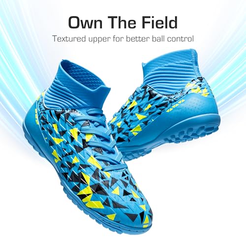 DREAM PAIRS Boys Girls Indoor Soccer Shoes High Top Football Turf Futsal Shoes for Little/Big Kid4