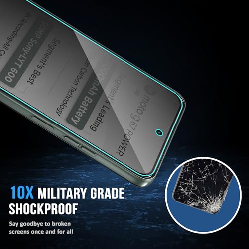 Image of FIRST MART Privacy Tempered Glass for Motorola G67 Power & Moto G57 Power, 2 Pack | Anti-Spy 9H Screen Protector, Edge-to-Edge, Case-Friendly, Scratch Resistant, Bubble-Free