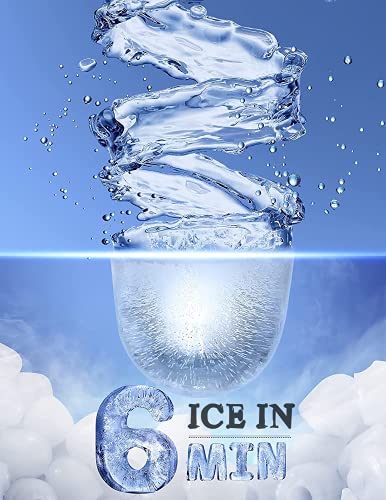 BXBX Eiswürfelmaschine 14 kg 24 h, 6 Minuten Produktionszeit, Selbstreinigung, 2 Würfelgrößen, 2.2 Liter Wassertank, LCD… – Bild 3