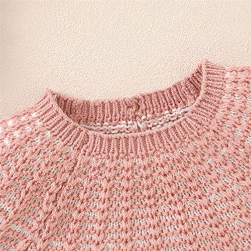 Boys Knitted Outwear Baby Newborn Infant Baby Knitted Romper Cotton Sleeveless Girl Ruffled Striped (Pink, 3-6 Months)3
