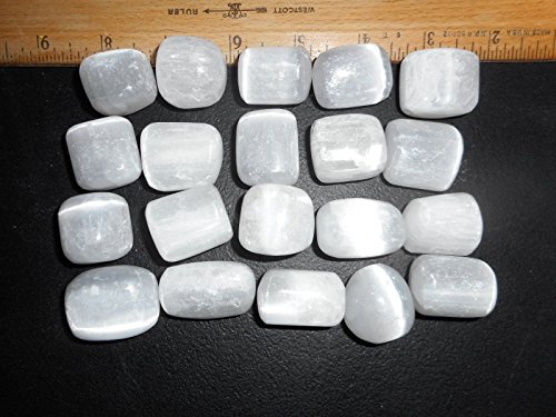 Selenite Tumbled Stones 1 Pound Bulk Wholesale LOT Polished Crown Chakra