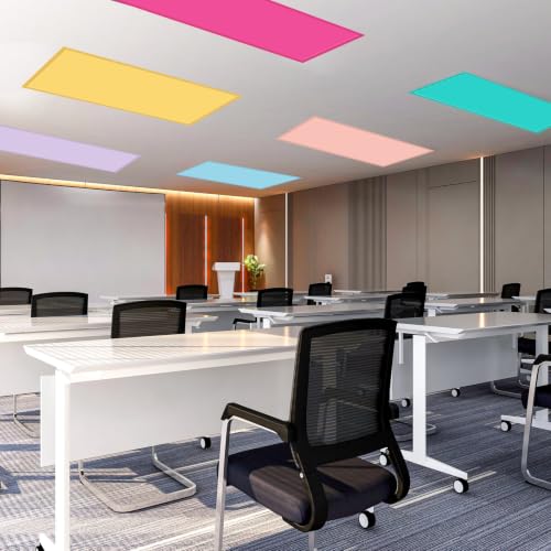 Image of 6 Pcs Light Covers for Ceiling Lights Classroom,Colorful 3 | Magnetic Light Covers Classroom Filters, 4 x 2 ft, Room Office School Supplies, Reduces Fluorescent /LED Glare and Eye Strain