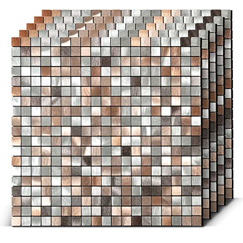 Midcard 10-Sheet Peel and Stick PVC Mosaic Tiles with Peel and Stick Backing for Kitchens and Bathrooms.