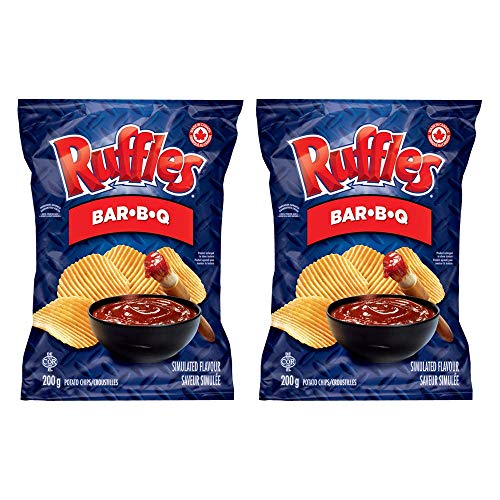 Ruffles Bar-B-Q Potato Chips 200g/7.05oz, 2-Pack {Imported from Canada}